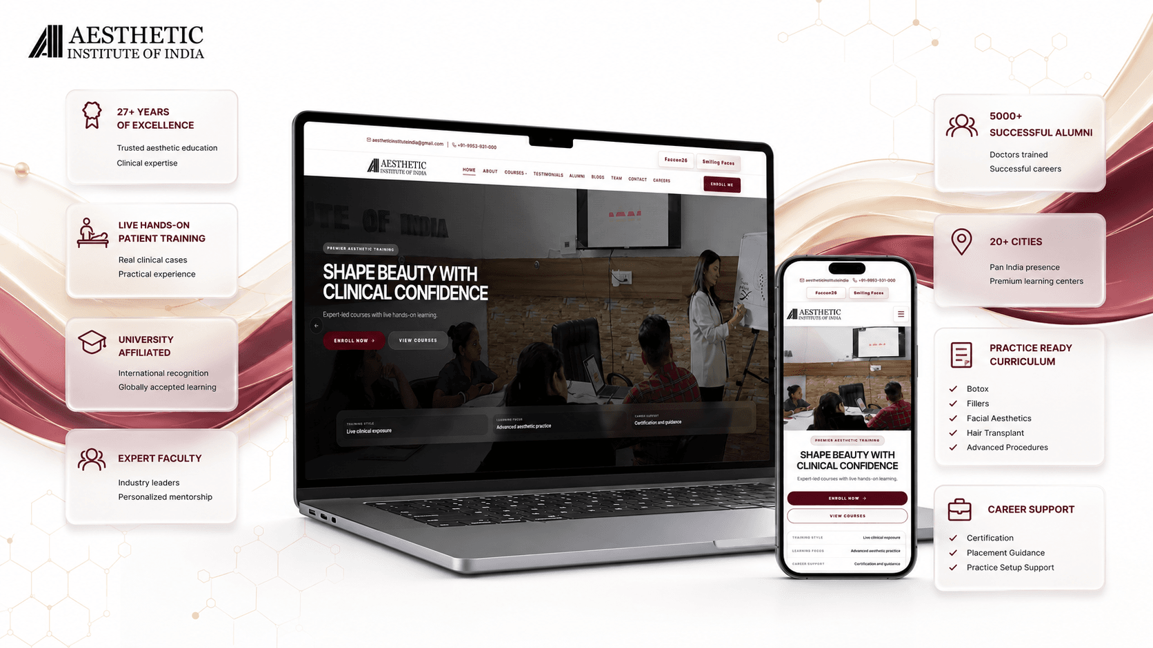 Aesthetic Institute of India – Medical Aesthetics & Cosmetology Learning Platform — screenshot