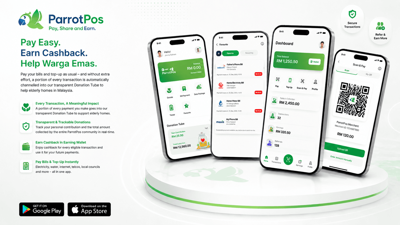 ParrotPos – Smart Digital Payments & Donation Platform — screenshot