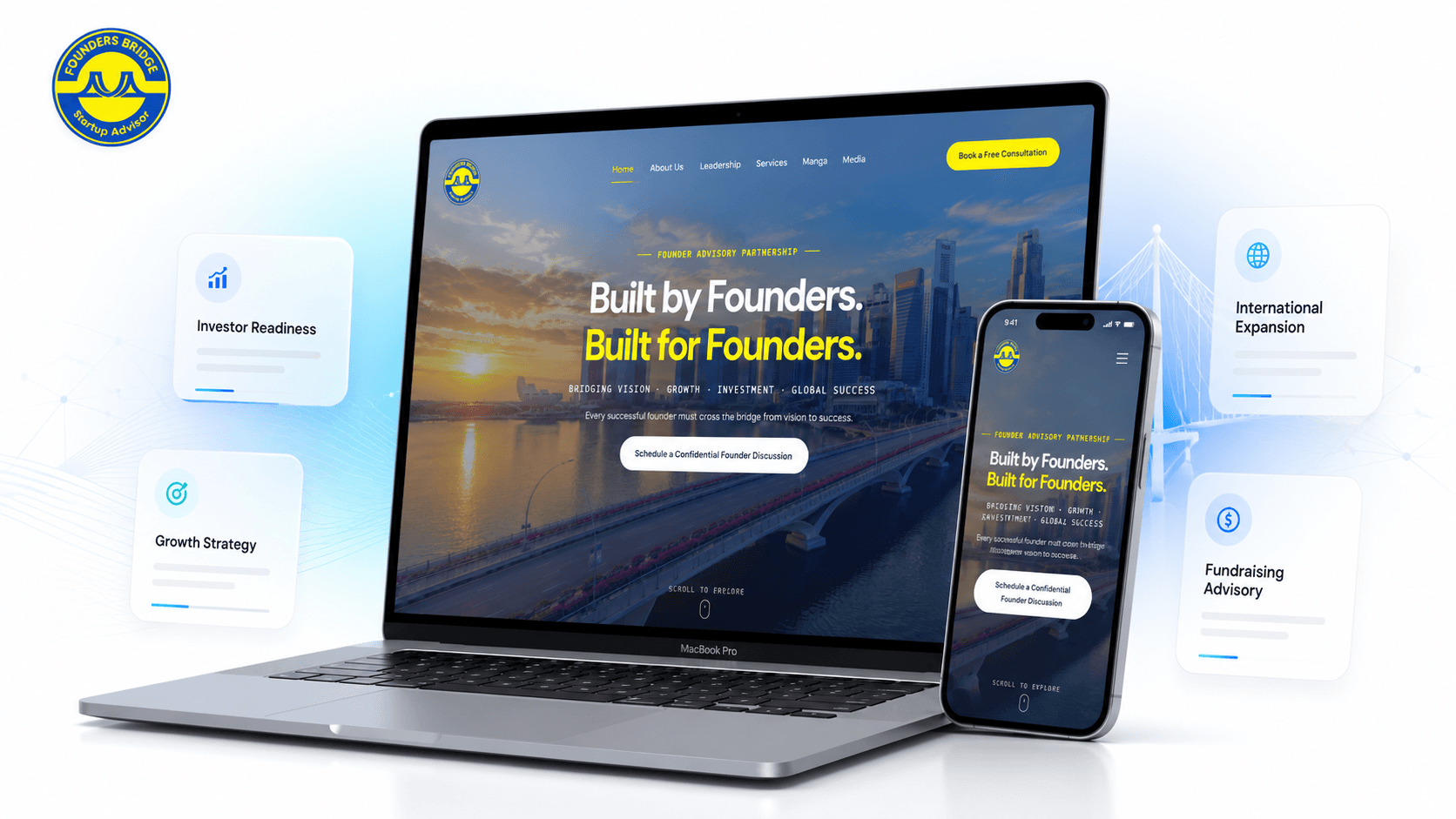Founders Bridge – Startup Advisory & Business Growth Platform — screenshot