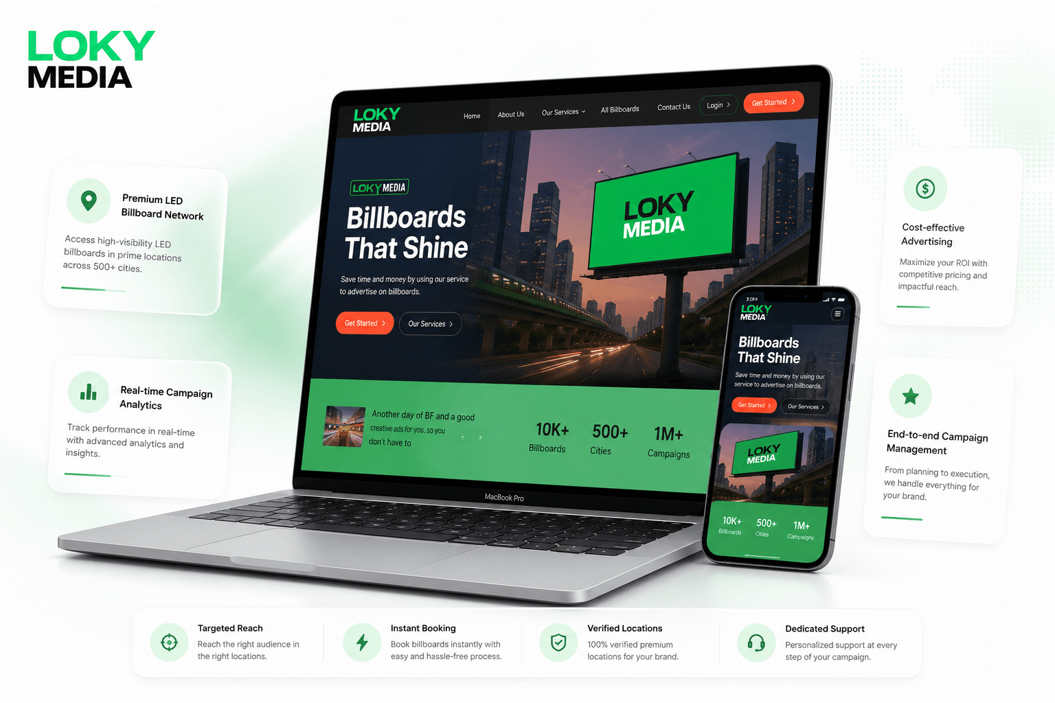 Loky Media – AI-Powered Digital Billboard Advertising Platform — screenshot