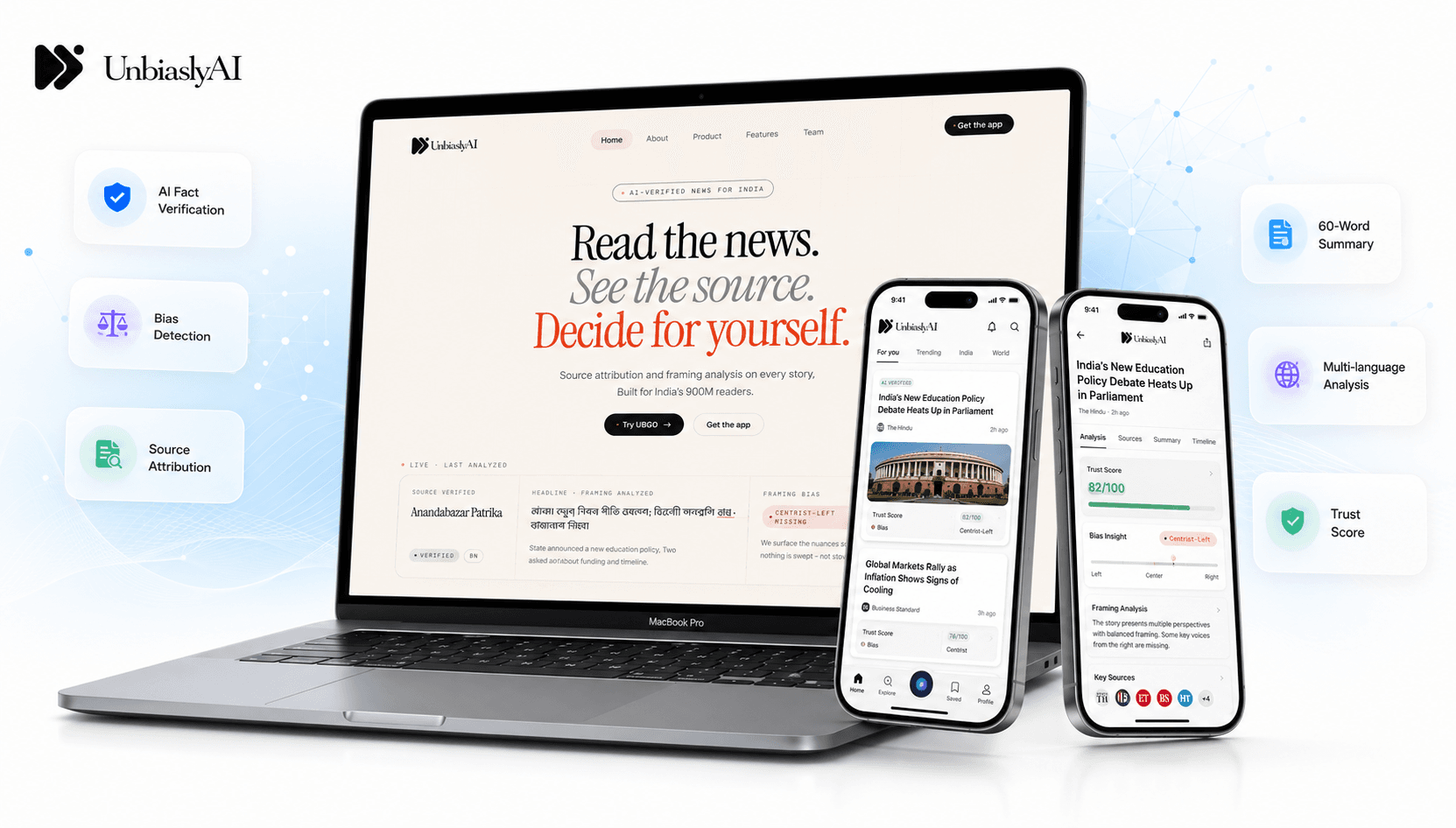 UnbiaslyAI – AI-Powered Unbiased News & Media Intelligence Platform — screenshot